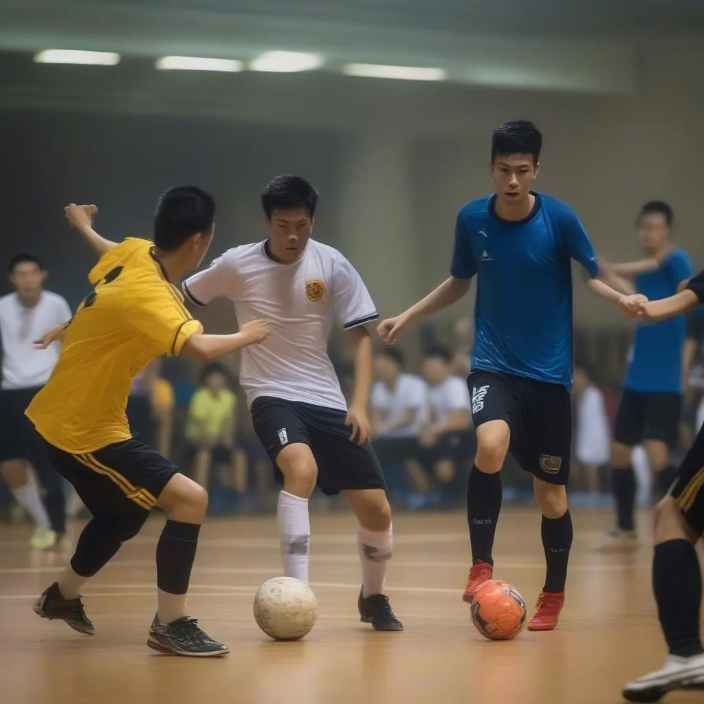 Trận đấu gay cấn trong giải Futsal sinh viên Đà Nẵng