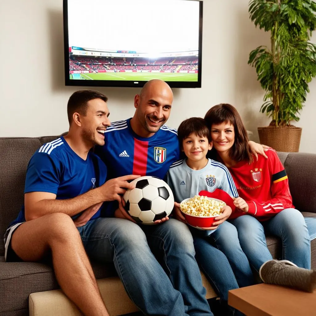 Family Watching World Cup