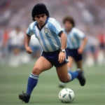 Diego Maradona cầm bóng trong trận chung kết World Cup 1990