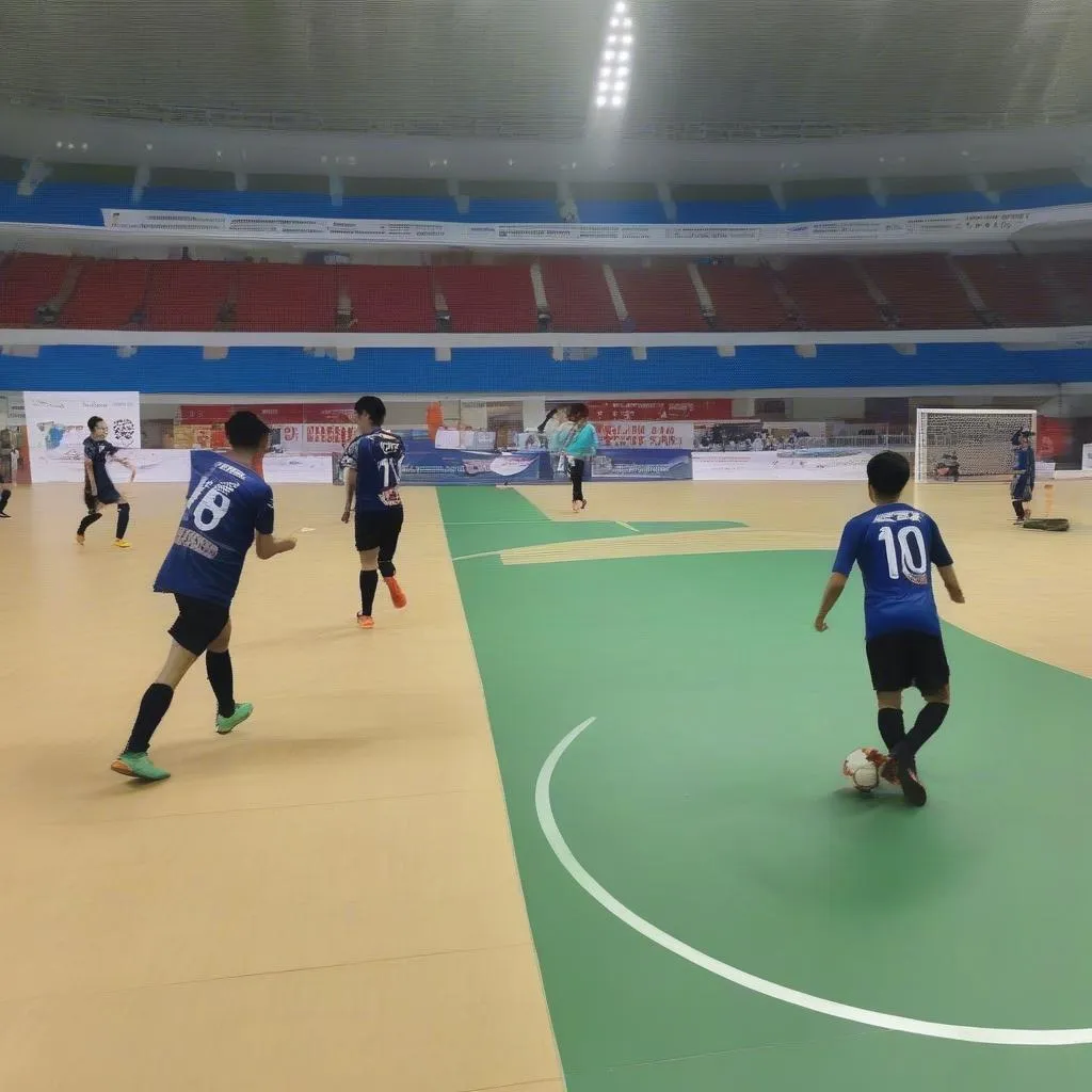 Sân thi đấu Futsal Vô địch TP.HCM 2017 được trang bị đầy đủ tiện nghi