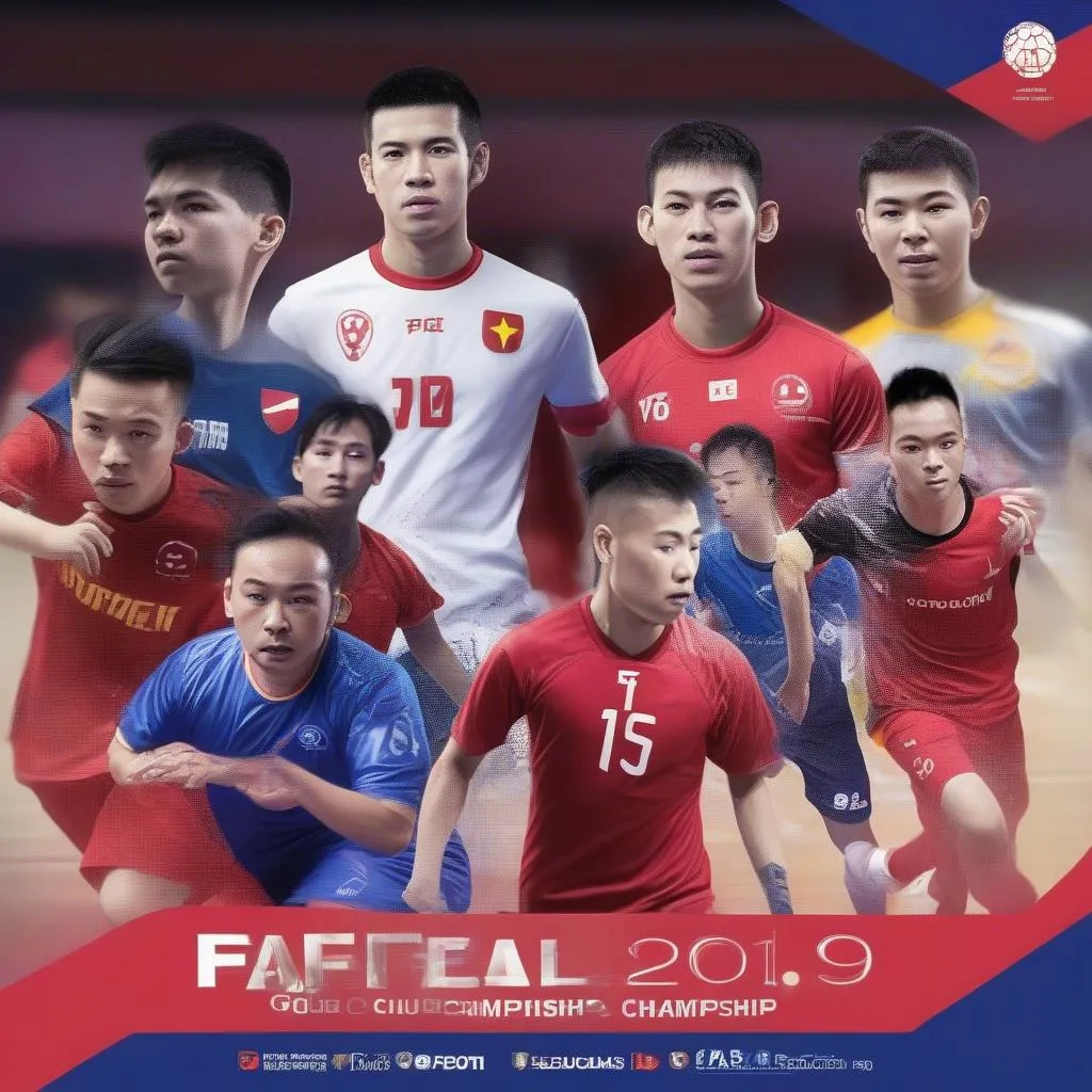 Hình ảnh cầu thủ Việt Nam thi đấu tại giải vô địch câu lạc bộ AFC Futsal 2019