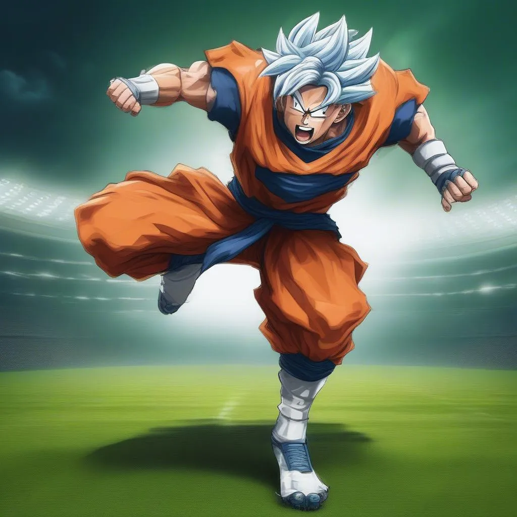 Goku Bản Năng Vô Địch trên Sân Cỏ Bóng Đá