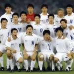 Hình ảnh đội tuyển Hàn Quốc tại World Cup 2002, thể hiện sự quyết tâm và tinh thần đồng đội