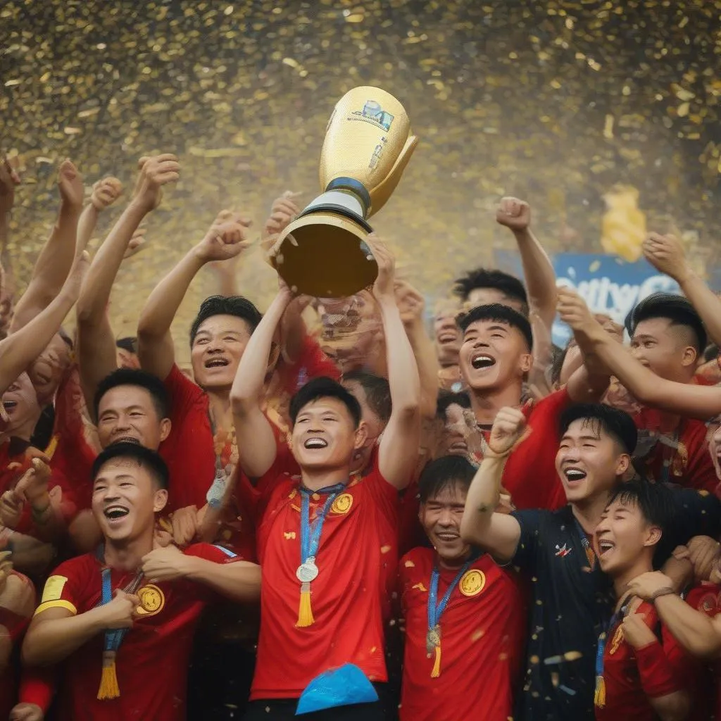 Tuyển Việt Nam nâng cao cúp vô địch AFF Cup 2018