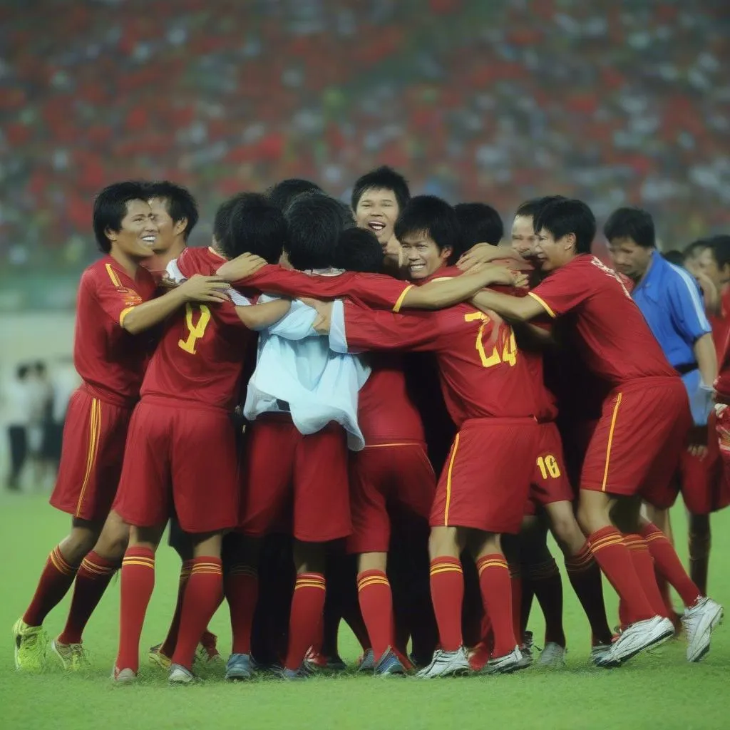 Hình ảnh đội tuyển Việt Nam ăn mừng chức vô địch AFF Cup 2008