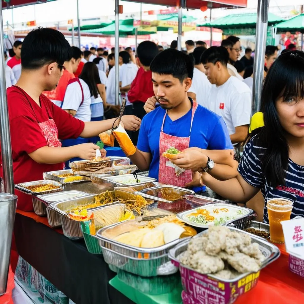 Ẩm thực tại hội chợ Nhà thi đấu Phú Thọ