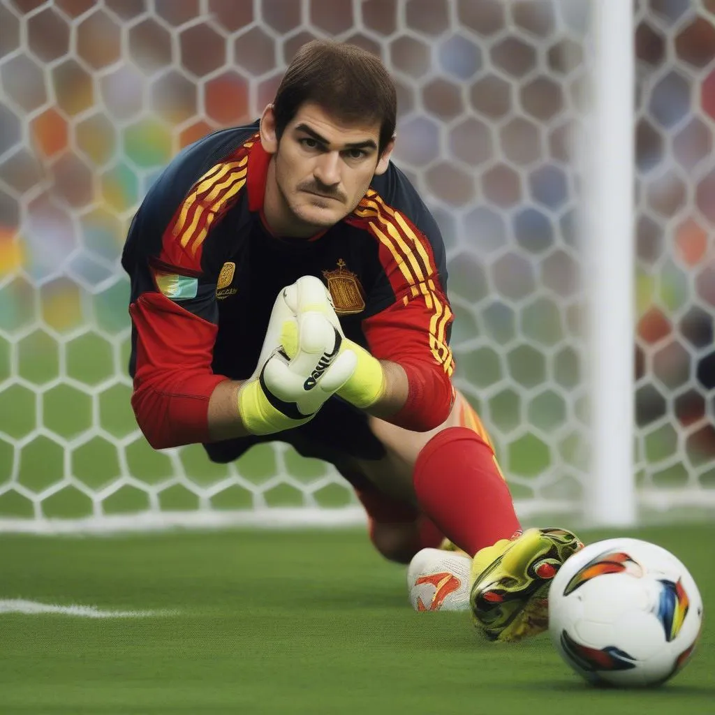 Iker Casillas trong màu áo Tây Ban Nha tại World Cup 2010