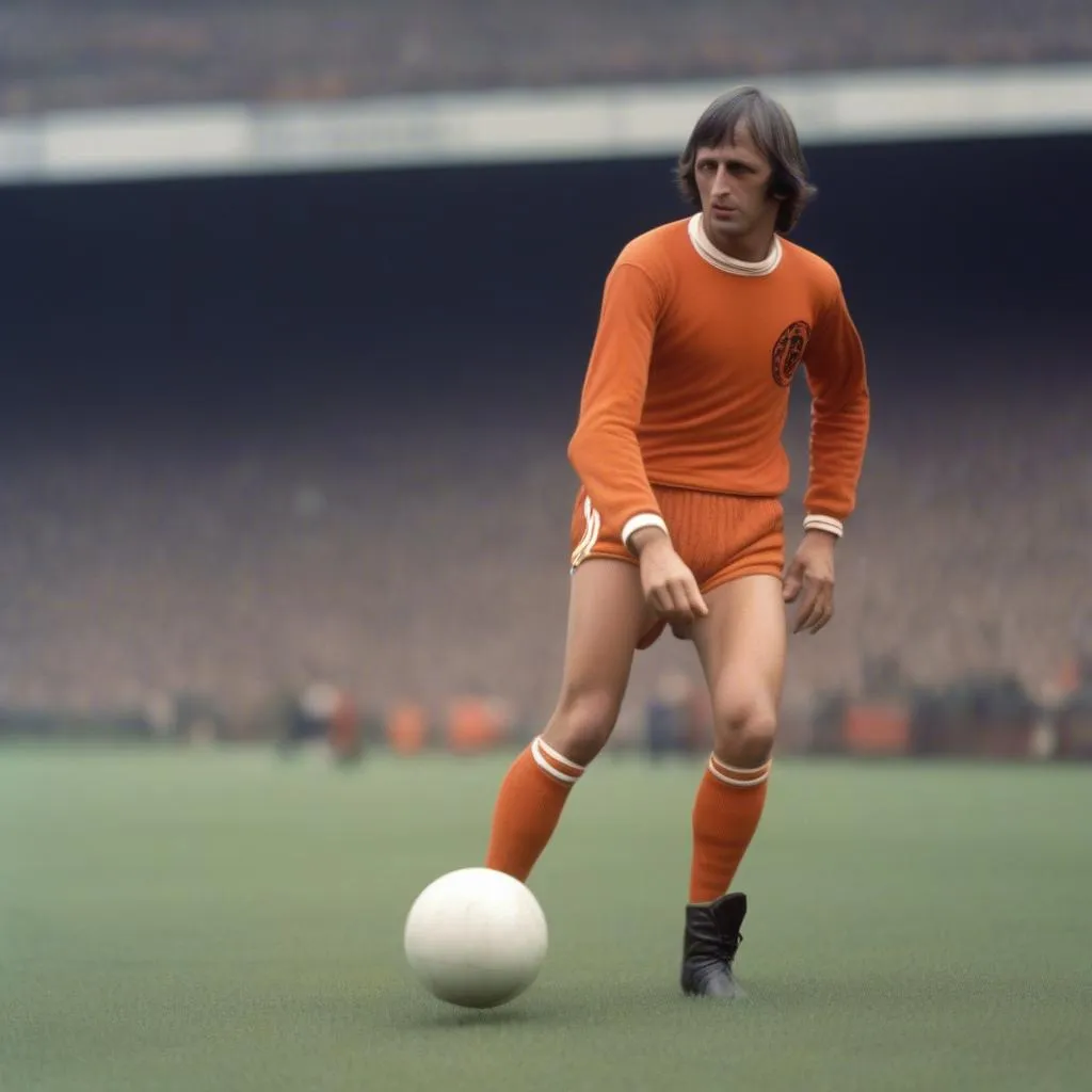 Hình ảnh Johan Cruyff và lối chơi Total Football của Ajax Amsterdam