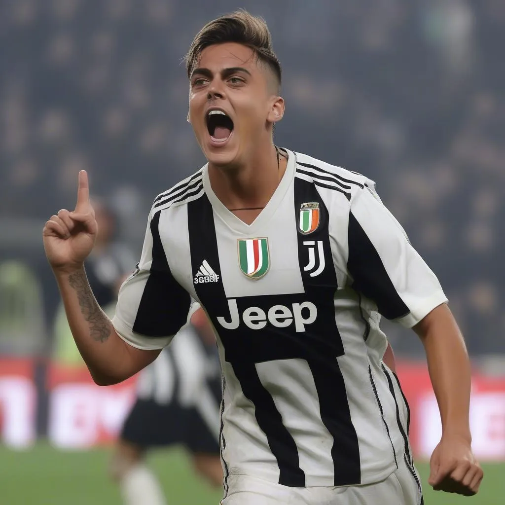 Paulo Dybala ghi bàn trong trận đấu với AS Roma, một trong những đối thủ cạnh tranh trực tiếp ngôi vương Serie A