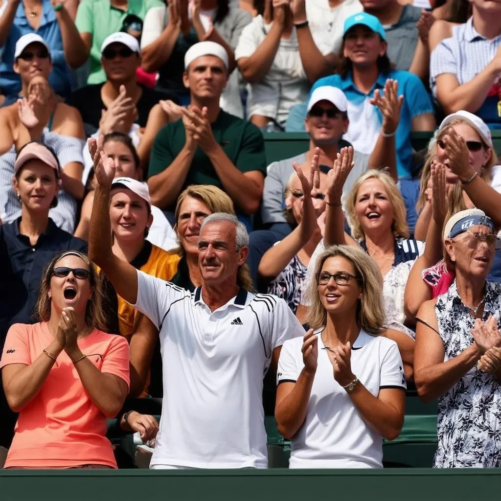 excited tennis fans