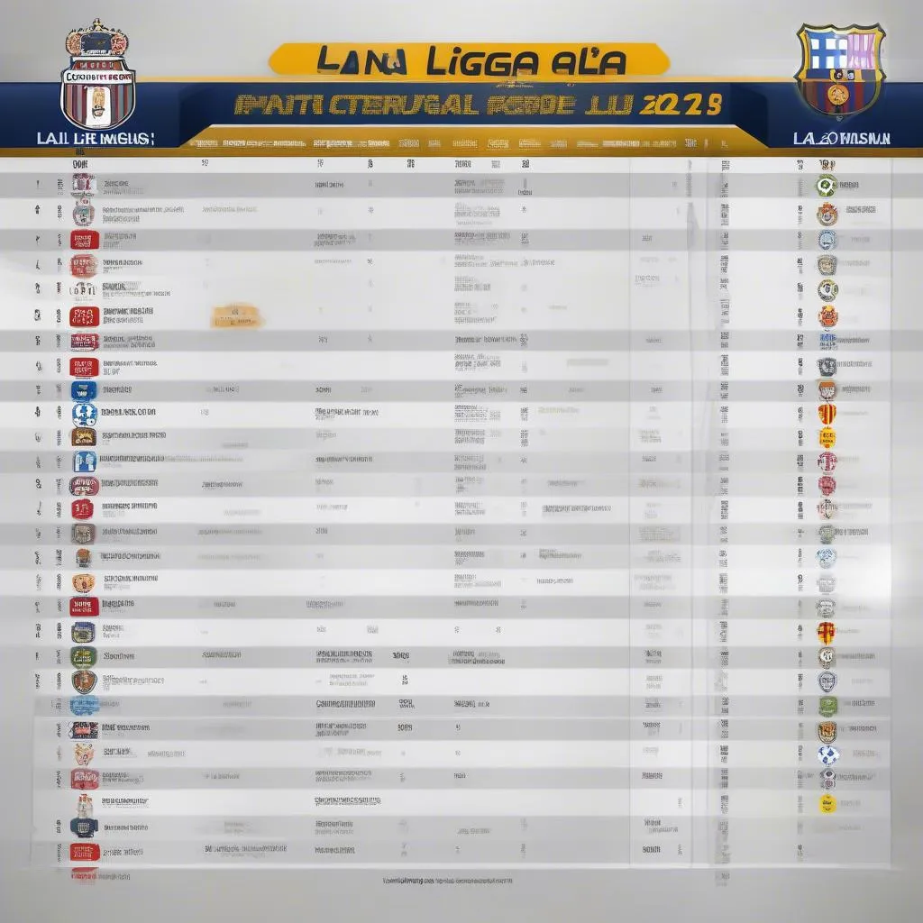 Bảng xếp hạng La Liga