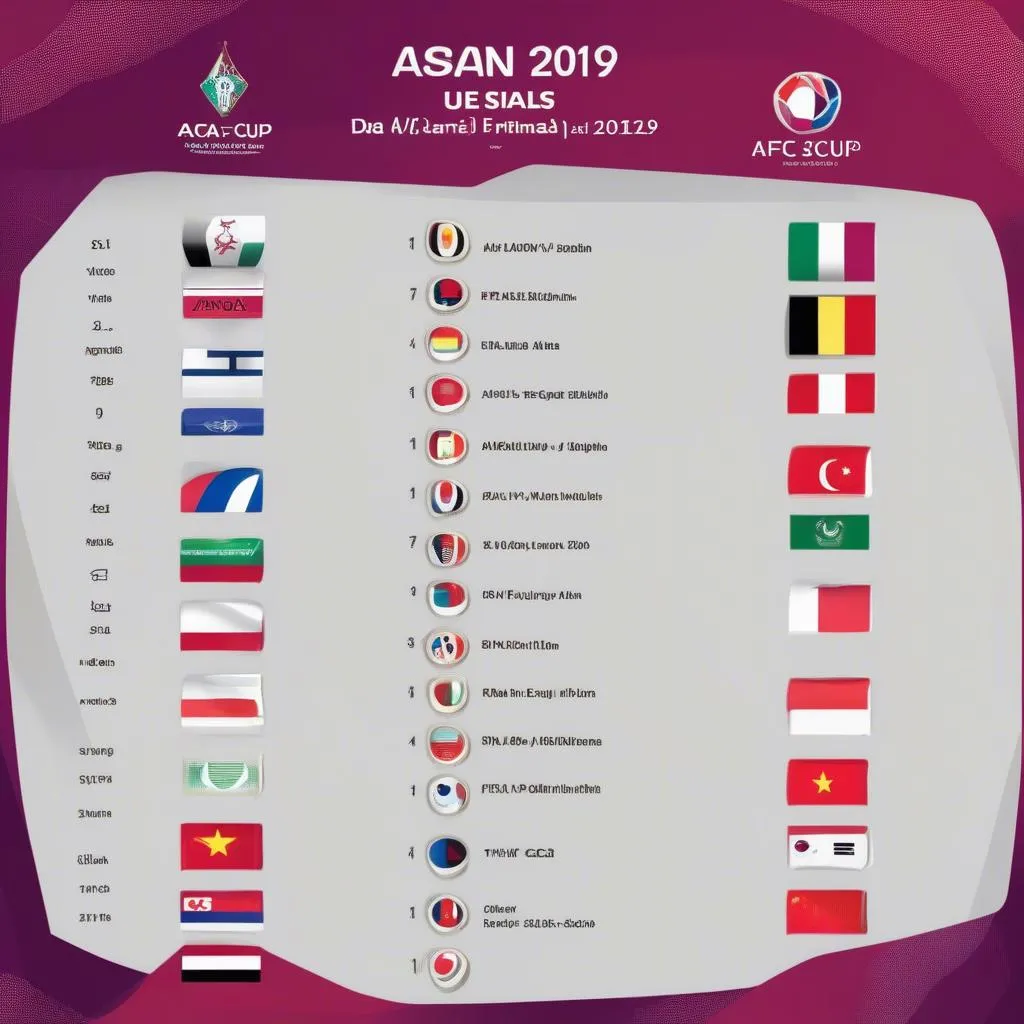 Lịch thi đấu AFC Asian Cup UAE 2019 tứ kết ngày 24/1