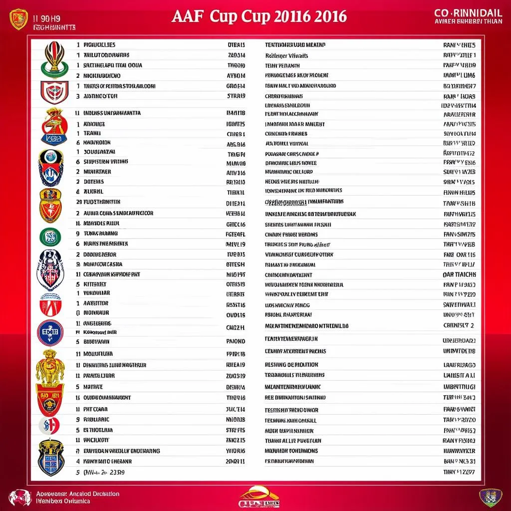 Lịch thi đấu AFF Cup 2016