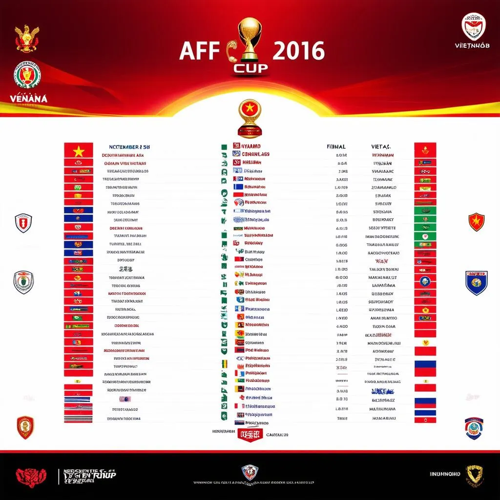 Lịch thi đấu AFF Cup 2016