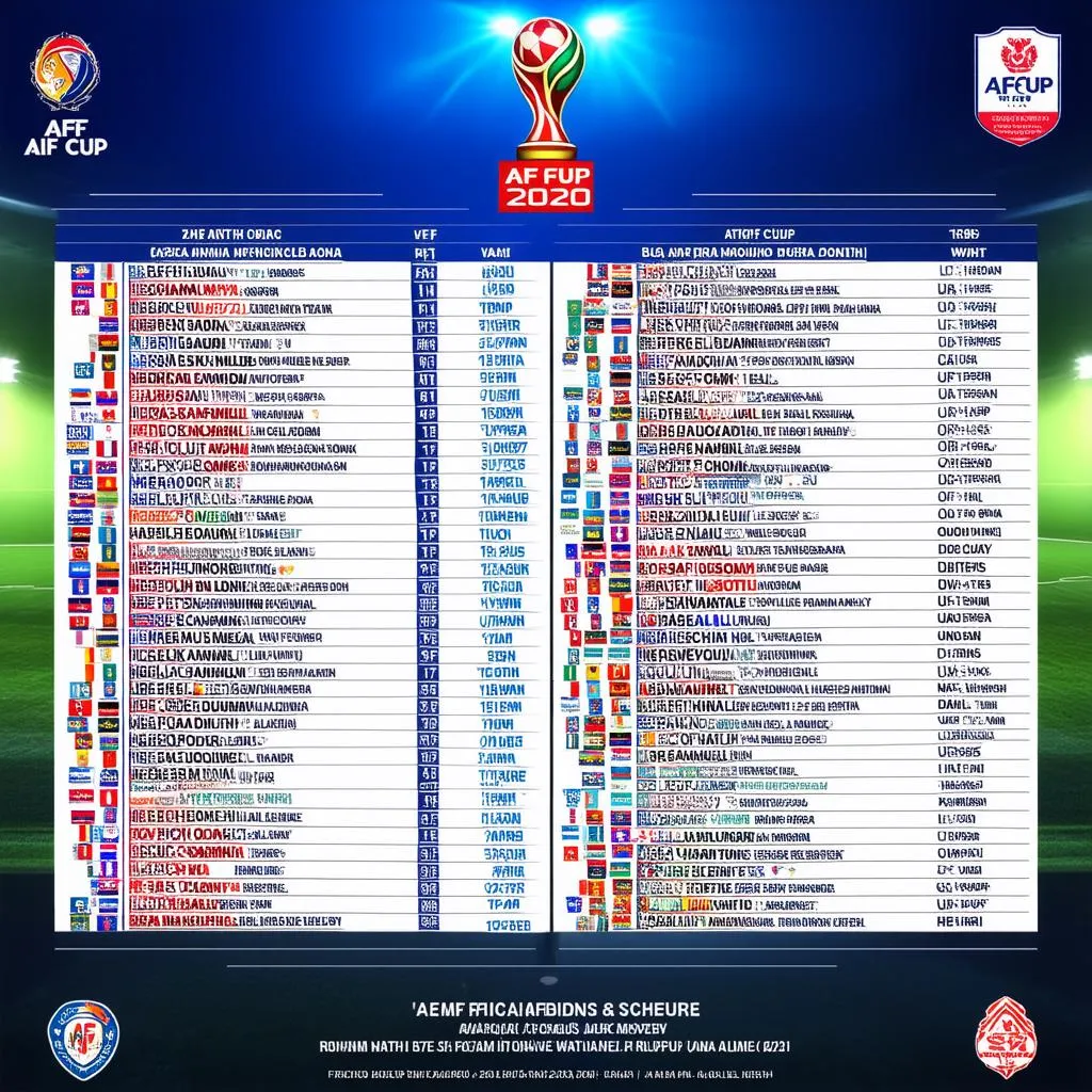 Lịch thi đấu AFF Cup 2020