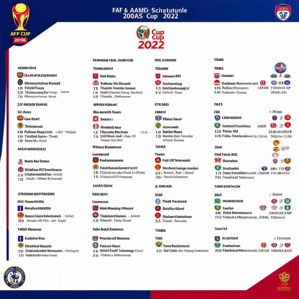 Lịch thi đấu AFF Cup 2022