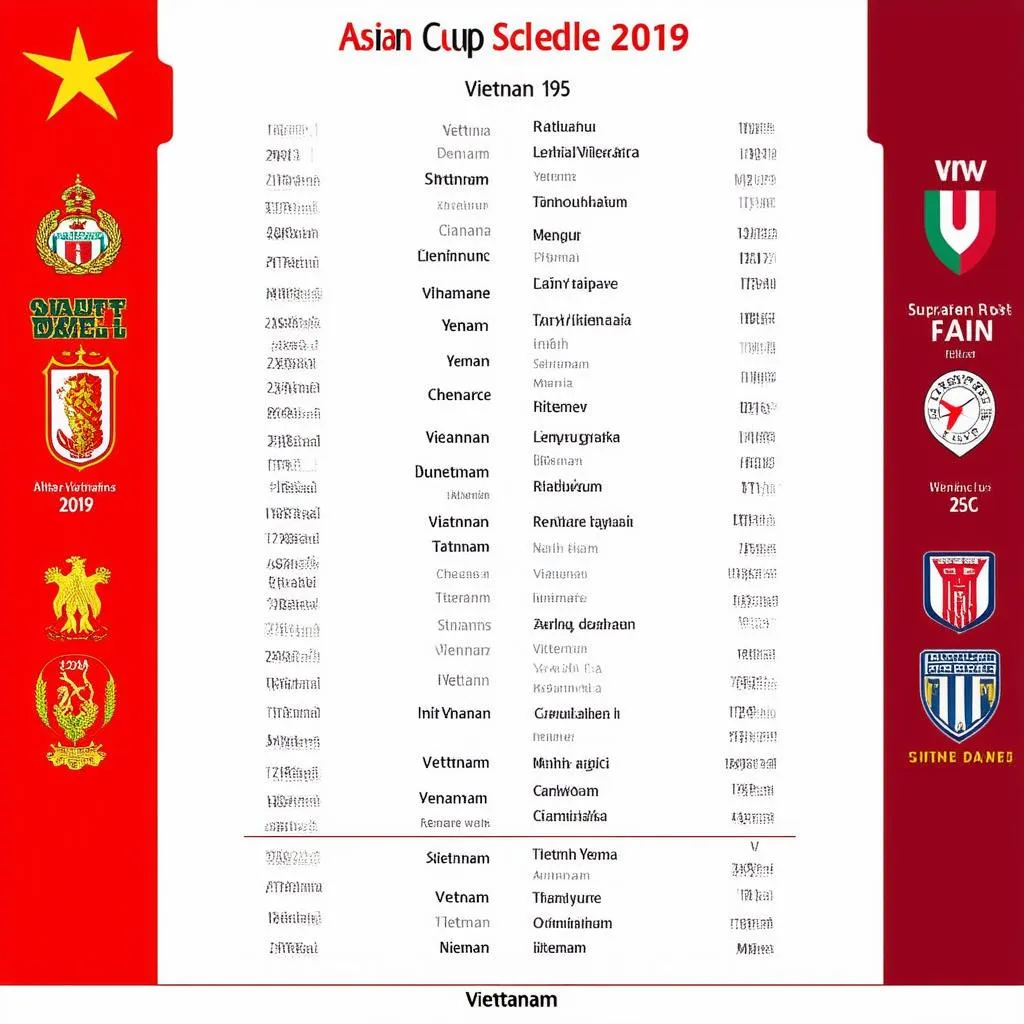 Lịch thi đấu Asian Cup 2019 VN vs Yemen