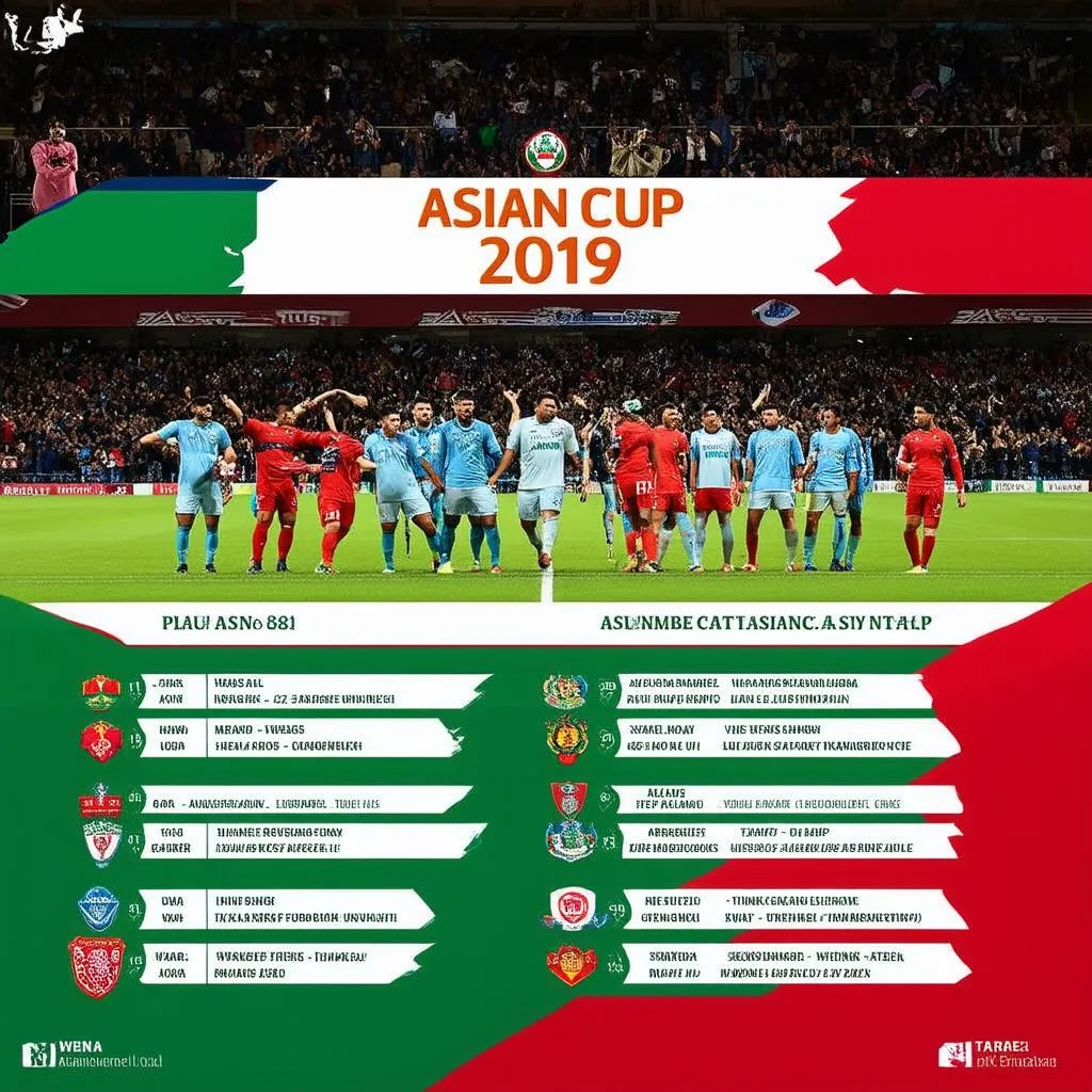 Lịch thi đấu Asian Cup 2019 wiki