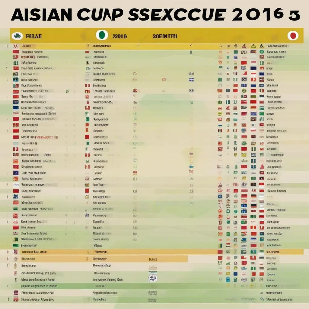 Lịch thi đấu Asian Cup Nam mới nhất