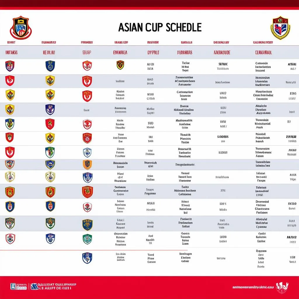 Lịch thi đấu vòng loại Asian Cup