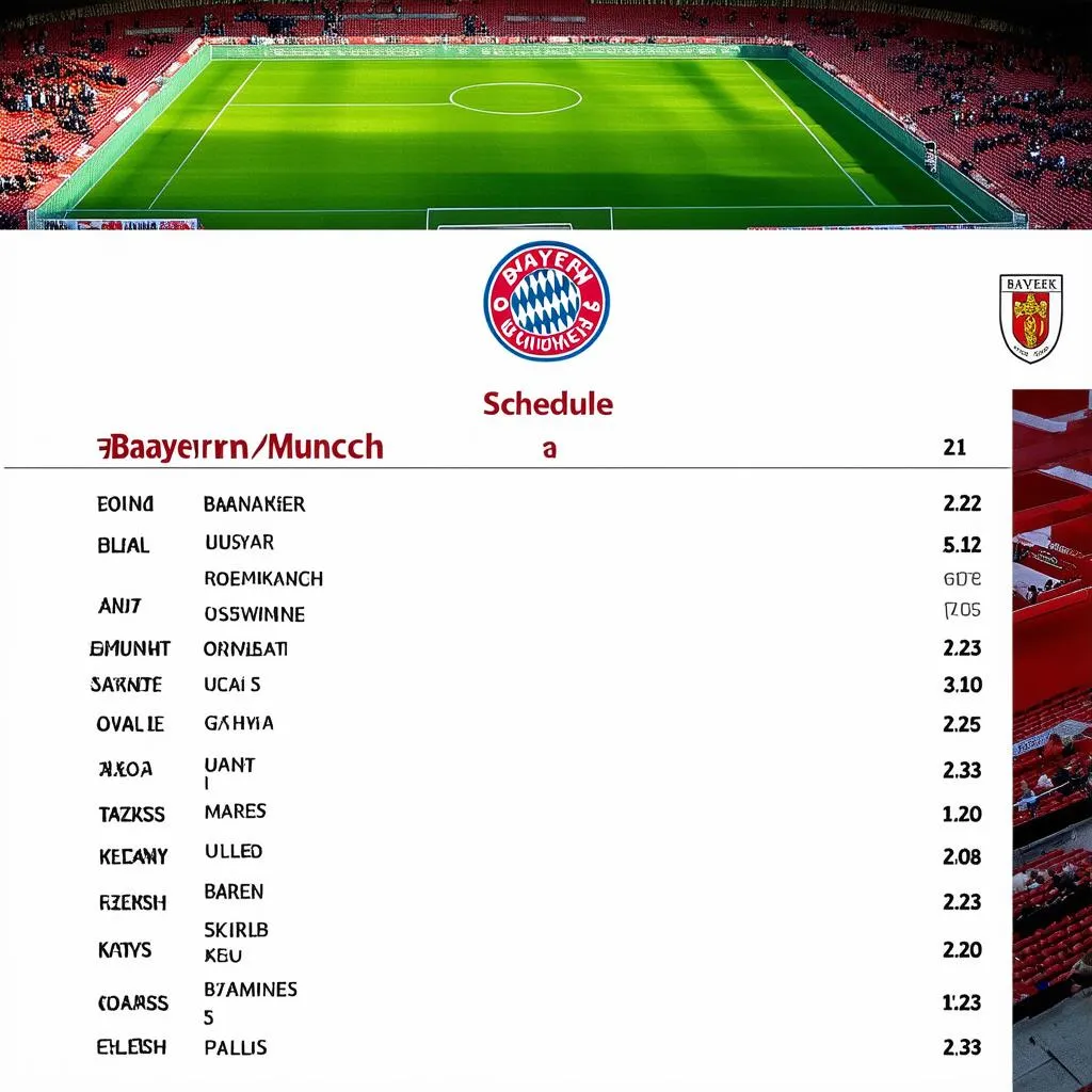 Lịch thi đấu Bayern Munich