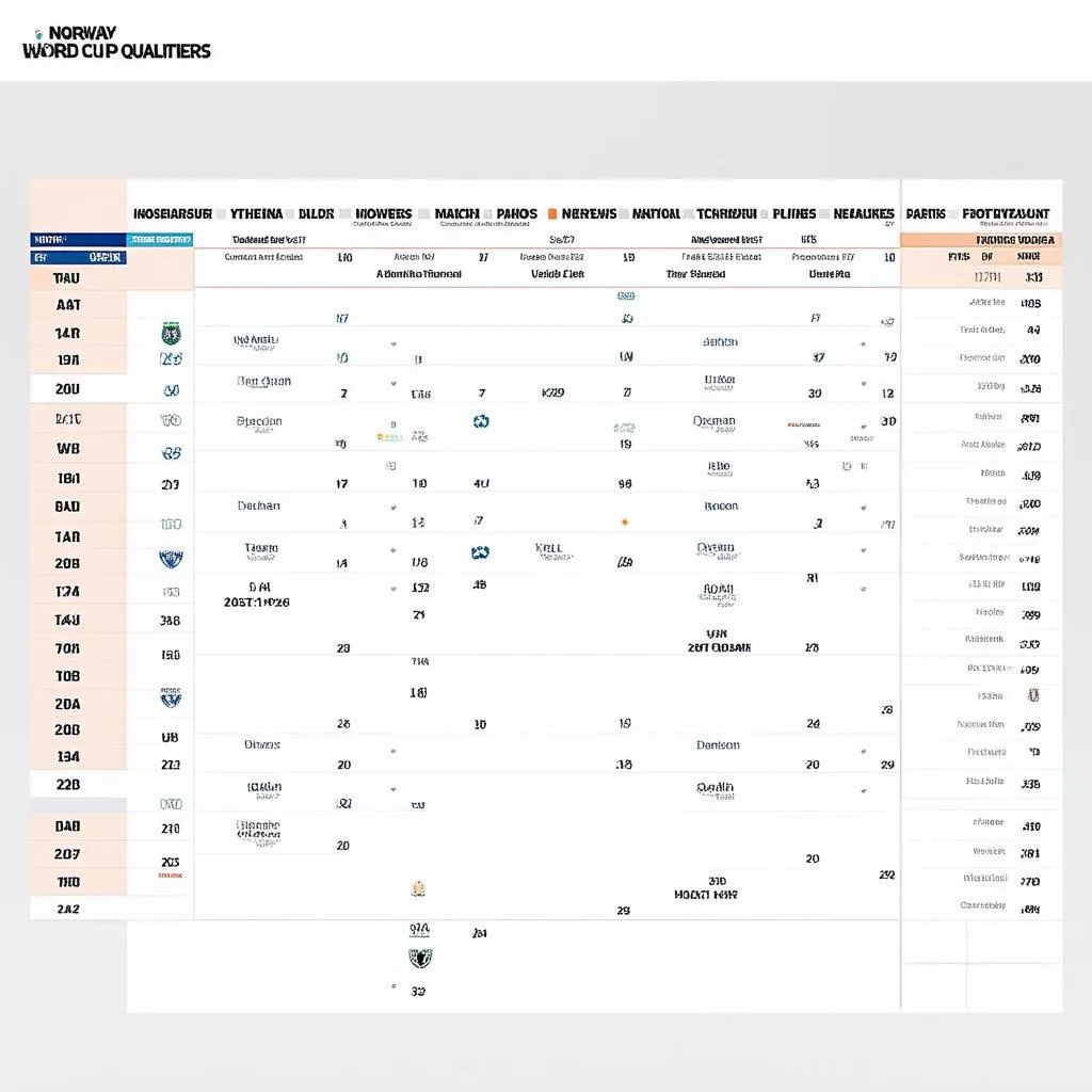 Lịch thi đấu bóng đá Na Uy từ vòng loại World Cup