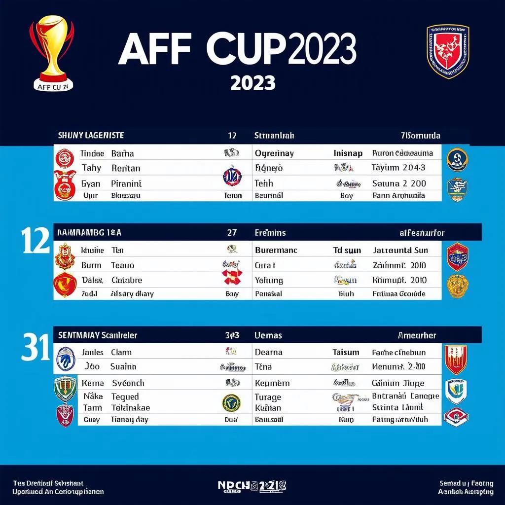 Lịch thi đấu bóng đá nữ AFF Cup 2023