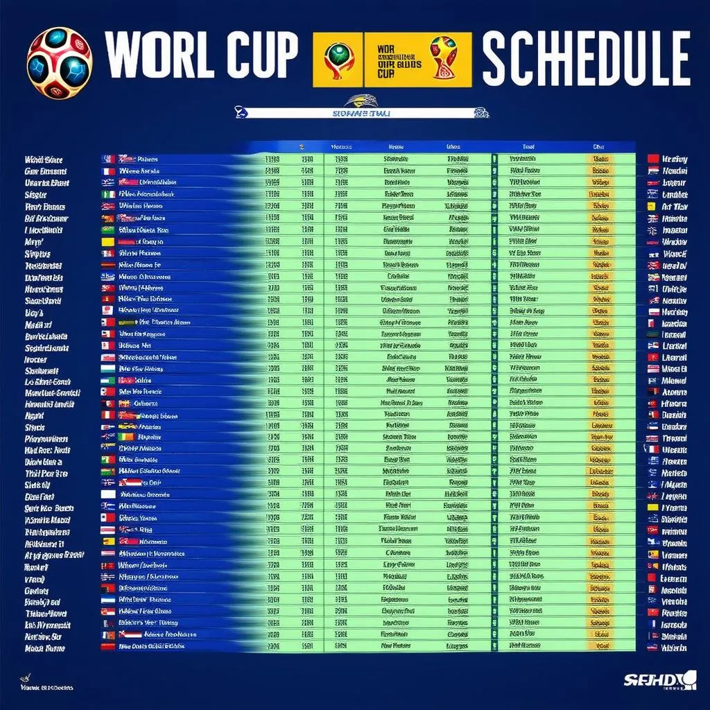 Lịch thi đấu bóng đá world cup