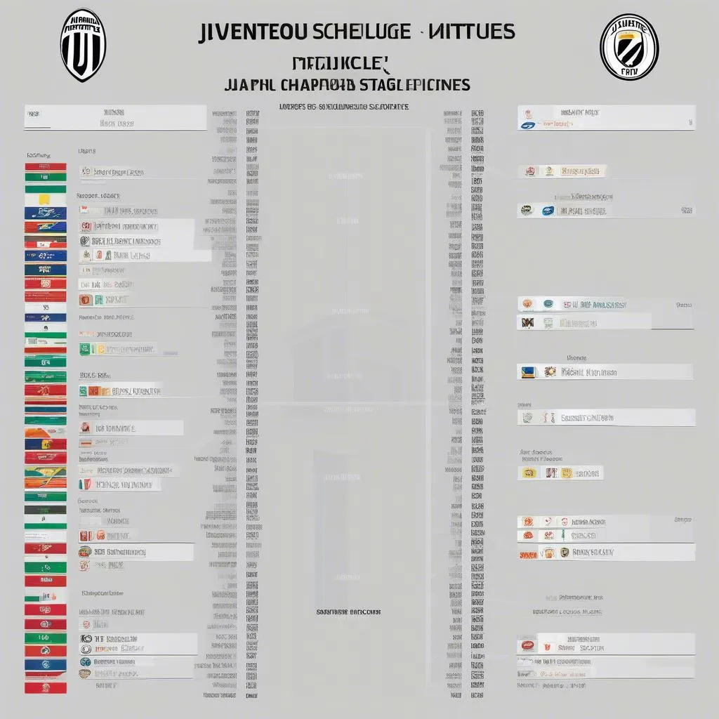 Lịch thi đấu Champions League vòng Juventus