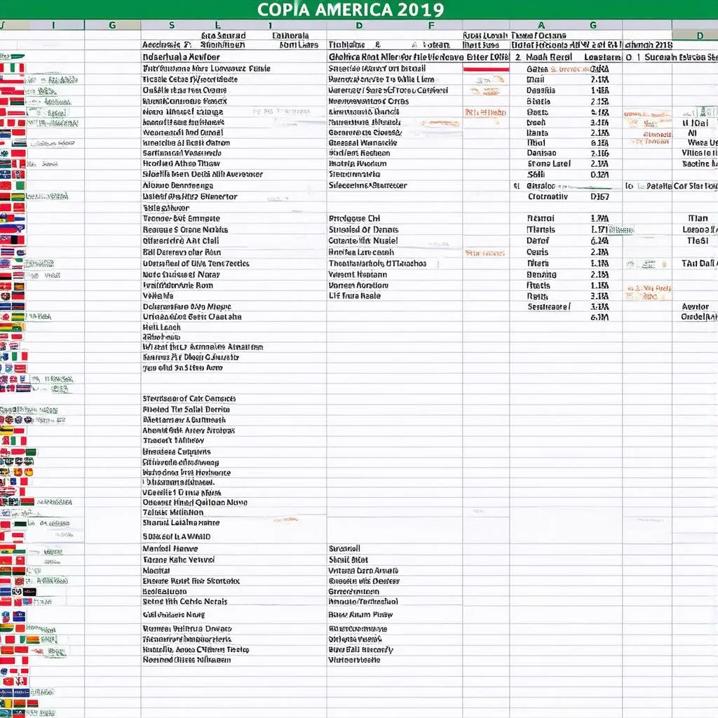 Bảng tính lịch thi đấu Copa America 2019