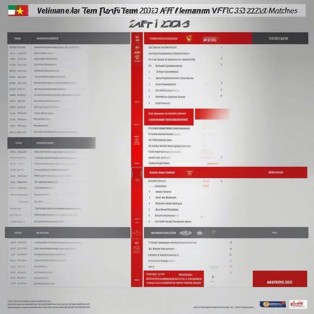 Lịch thi đấu đội tuyển Việt Nam ở AFF Cup 2023