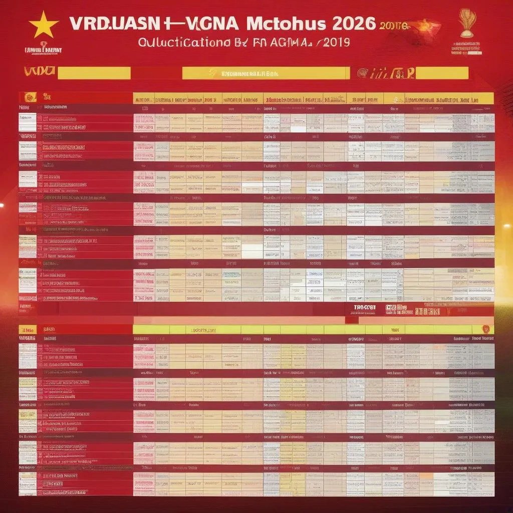 Lịch Thi Đấu ĐTQG VN Vòng Loại World Cup 2026