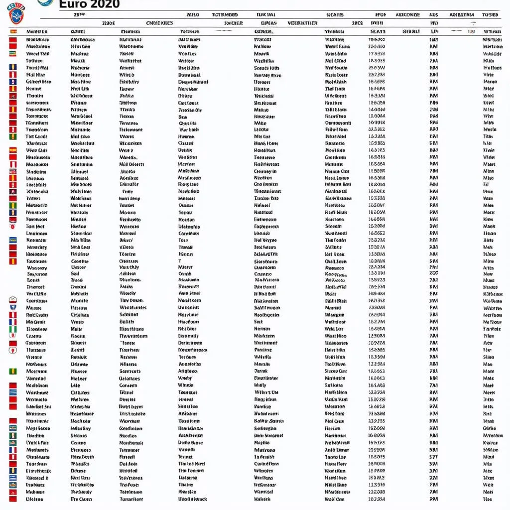 Lịch thi đấu Euro 2020