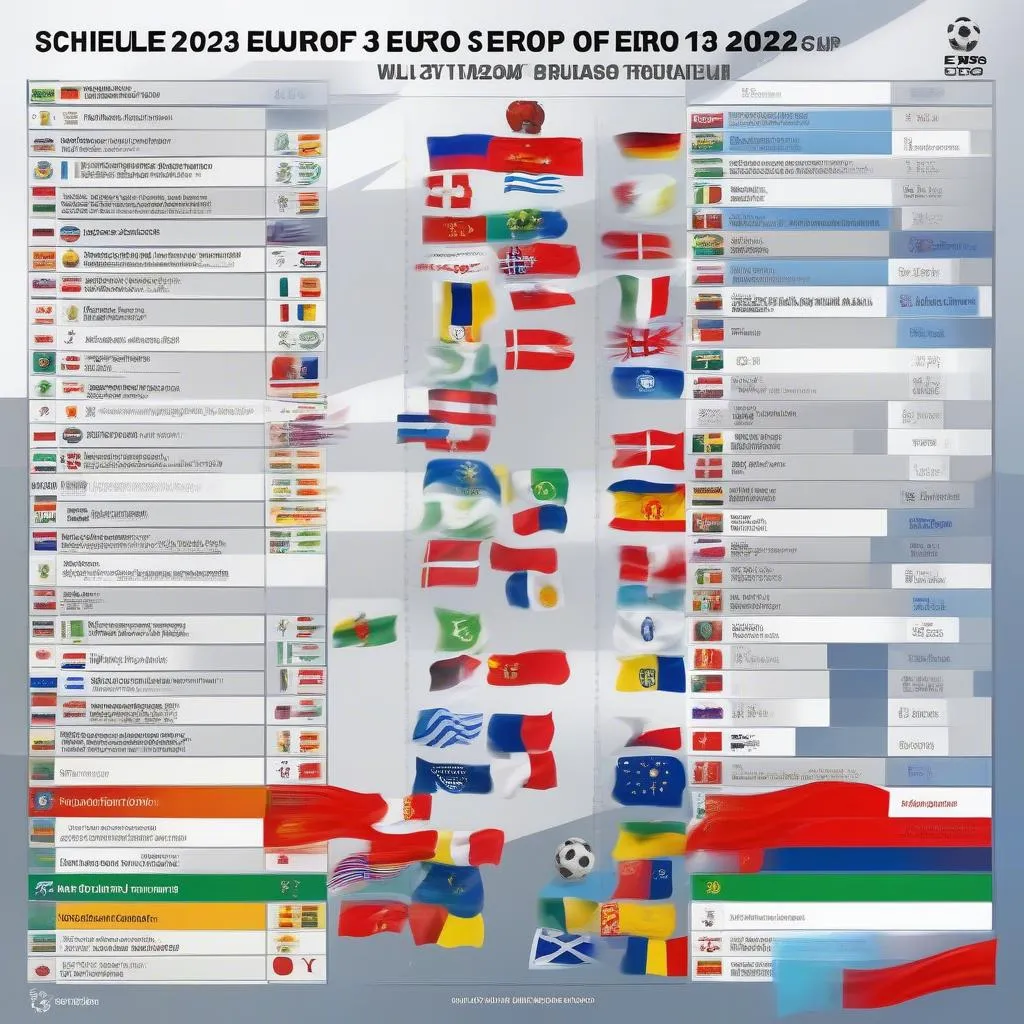 Lịch thi đấu vòng bảng Euro 2023