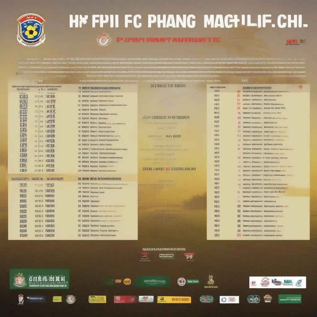 Lịch thi đấu Hải Phòng FC mới nhất