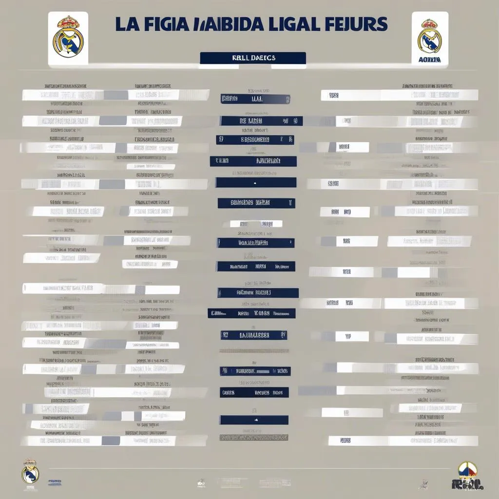 Lịch thi đấu La Liga của Real Madrid