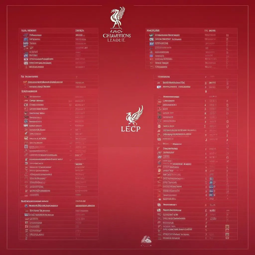 Lịch Thi Đấu Liverpool C1 - Mùa Giải 2023-2024