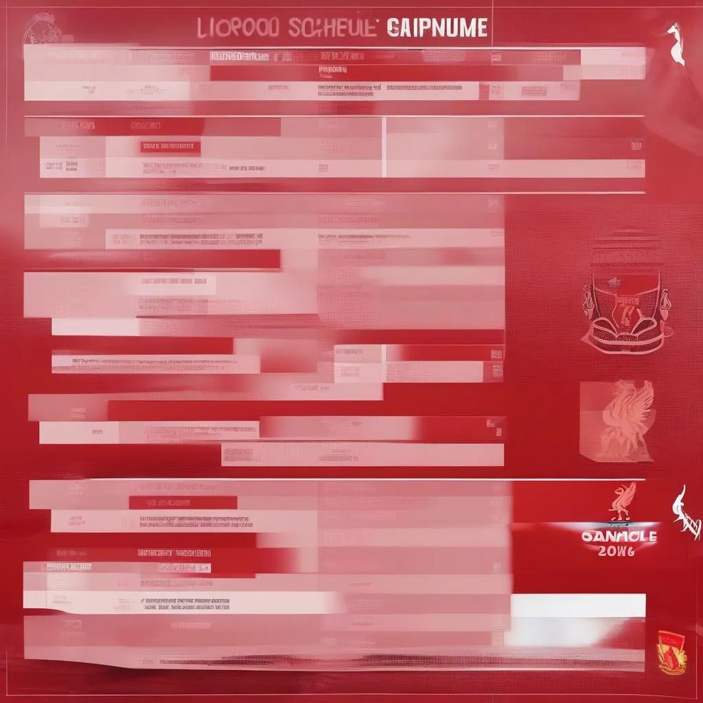 Lịch thi đấu của Liverpool trong thời gian tới - Cập nhật mới nhất