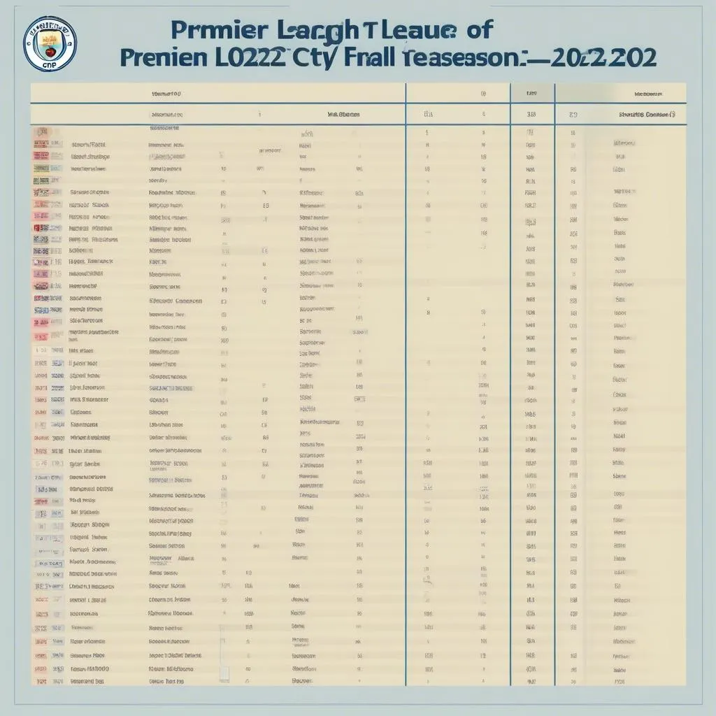 Lịch Thi Đấu Premier League Mùa Giải 2022-2023 Của Man City