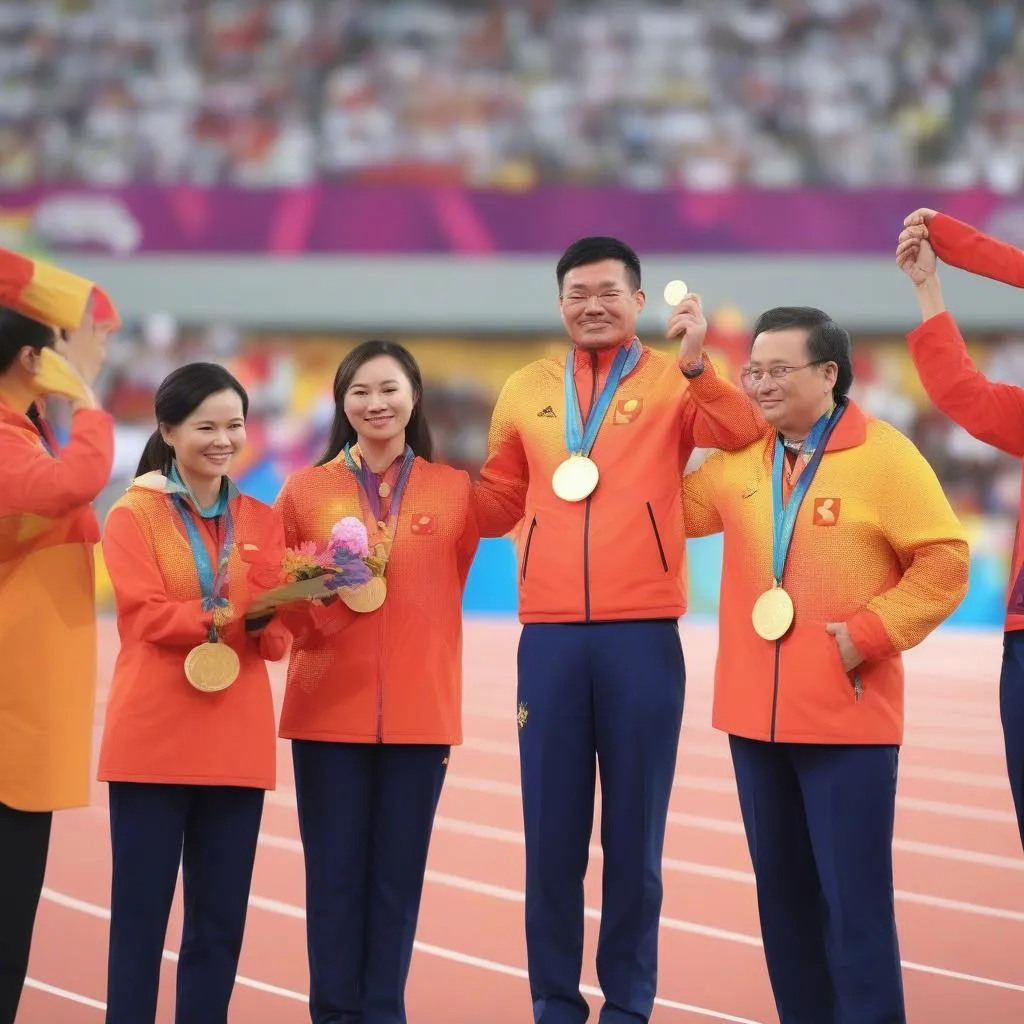 Hình ảnh các vận động viên Việt Nam thi đấu tại Olympic 2018