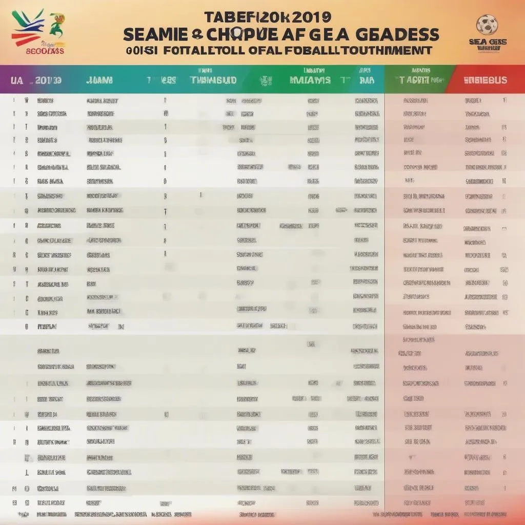 Lịch thi đấu Seagame 22 2019 bảng A