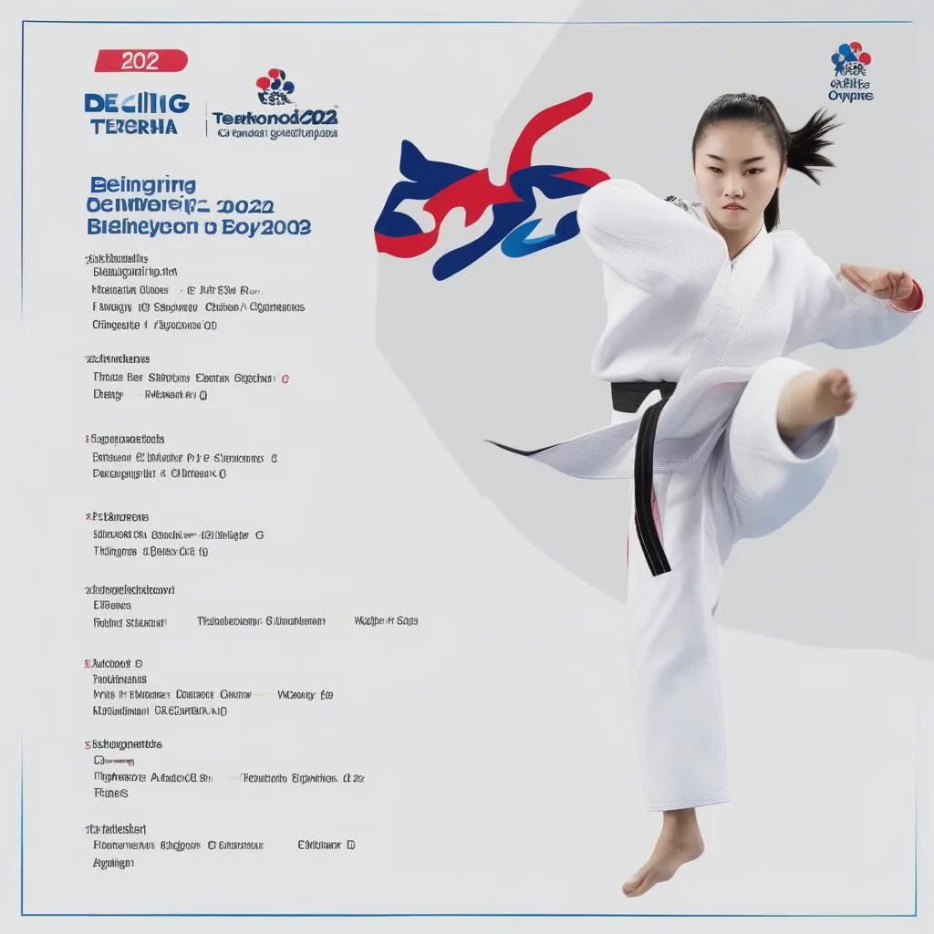 Lịch Thi Đấu Taekwondo Olympic Bắc Kinh 2022