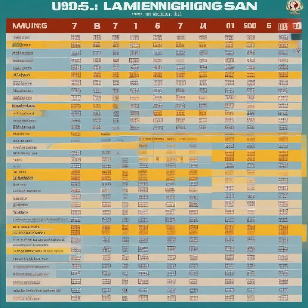 Lịch thi đấu U15 Sông Lam Nghệ An