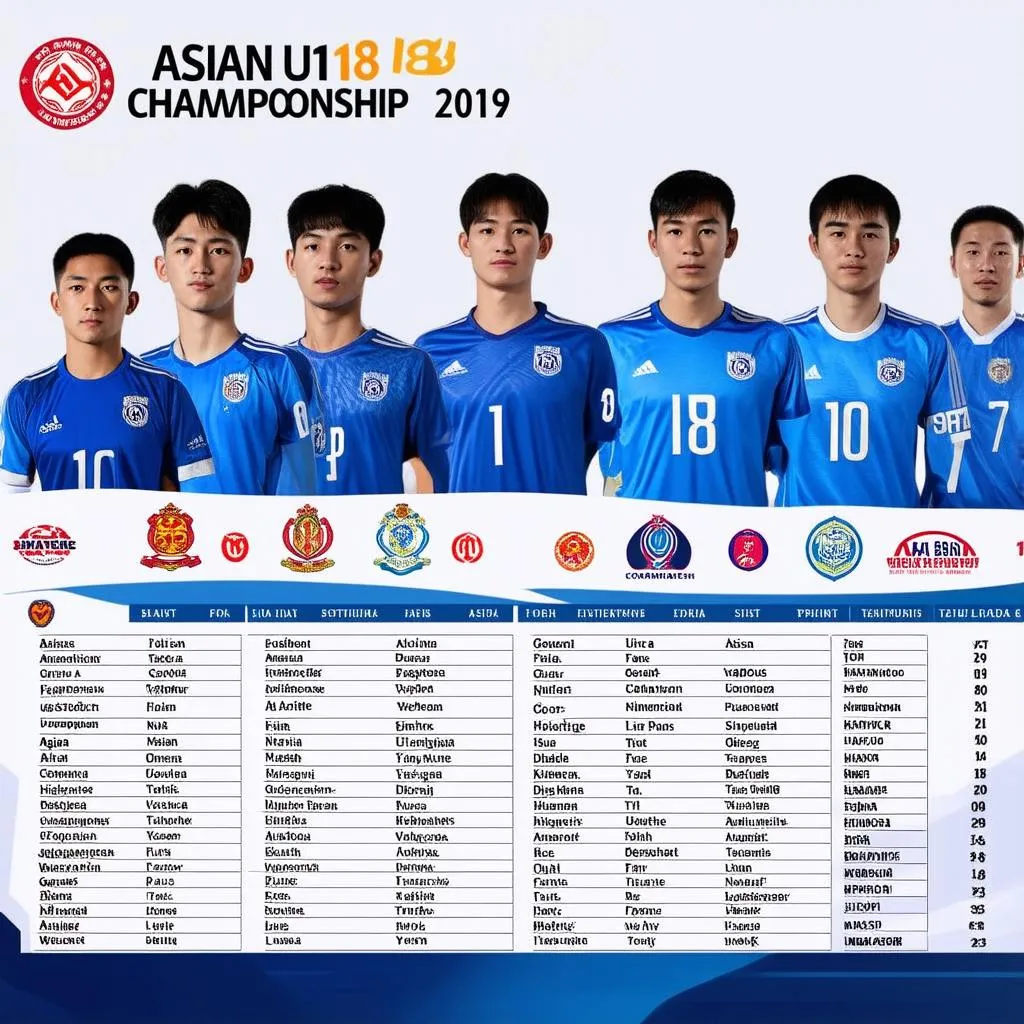 Lịch thi đấu U18 Châu Á 2019