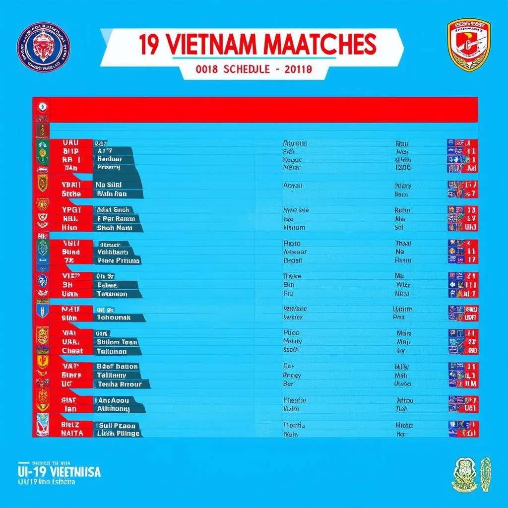 Lịch thi đấu U19 Việt Nam