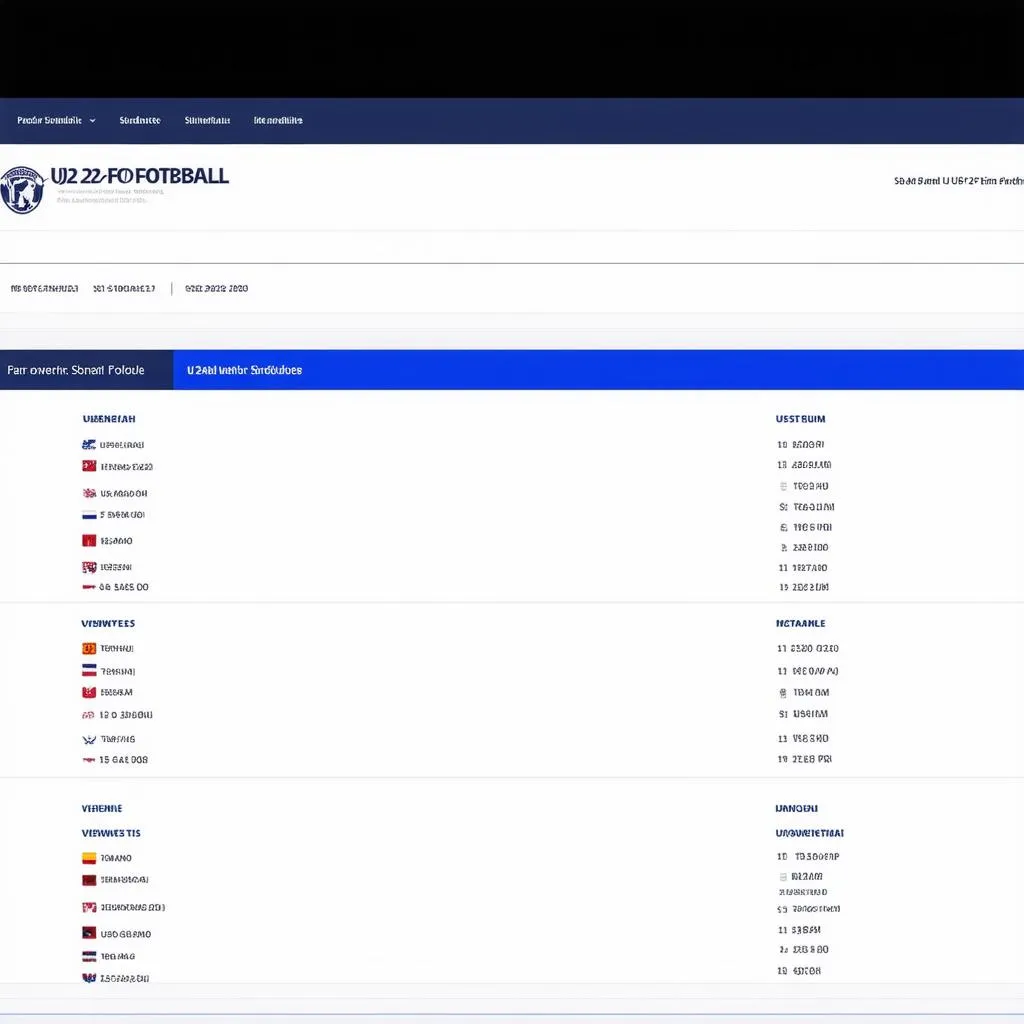 Lịch thi đấu U22 trên website