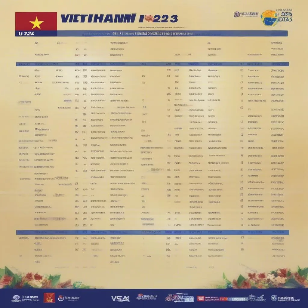 Lịch thi đấu U22 Việt Nam 2023