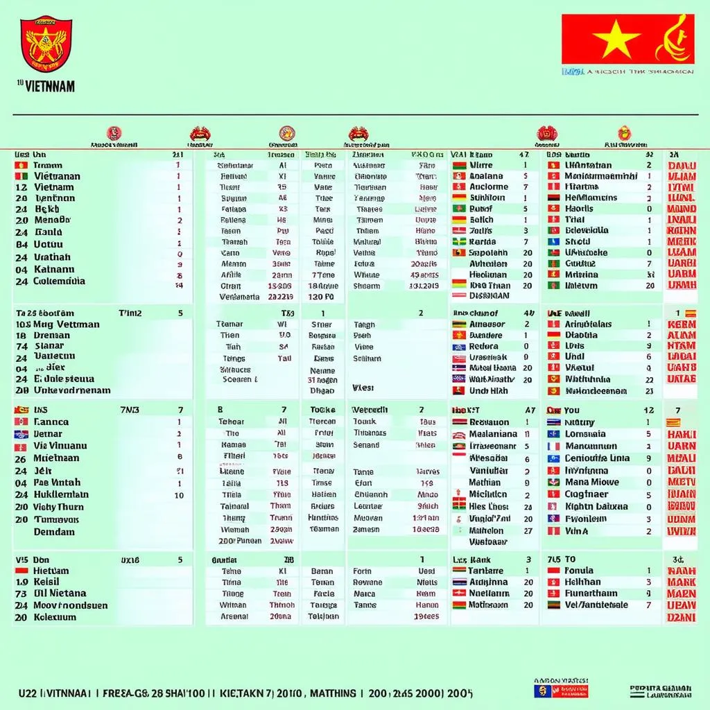 Lịch thi đấu bóng đá U22 Việt Nam