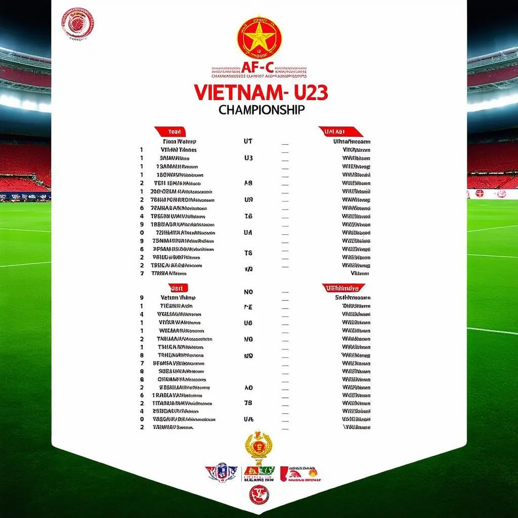 Lịch thi đấu U23 Châu Á 2016 Bóng đá Việt Nam