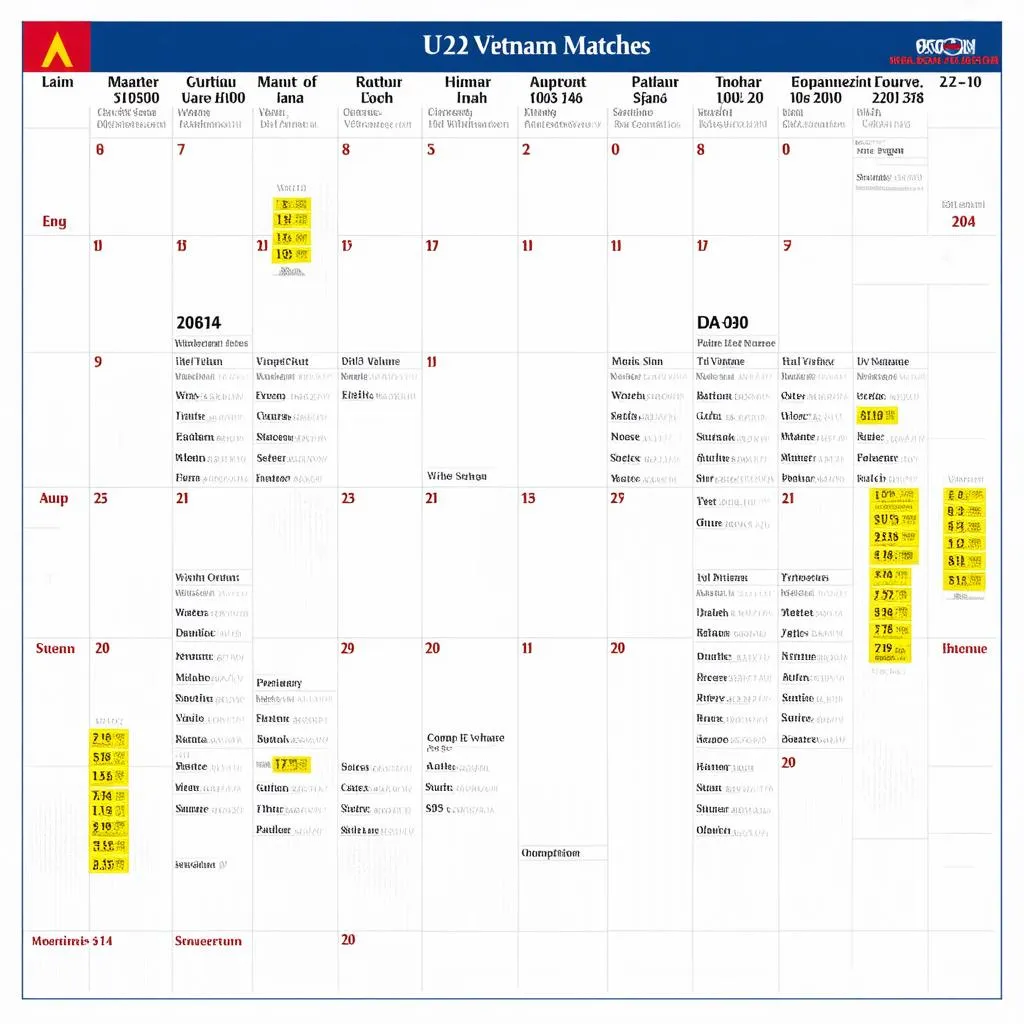 Lịch thi đấu U23 Việt Nam